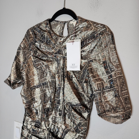 NWT Isabel Marant × H&M Silk mini dress. Cutout elastic back. Size 4. - Picture 16 of 17